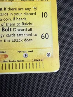 Raichu 25/165 Expedition Base Set Holo Rare Pokemon E Series Card TCG - Image 4