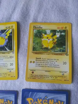 Lot of 4 Pokemon Pikachu cards Promo Base Set Neo Jungle LP Pokemon TCG - Image 4