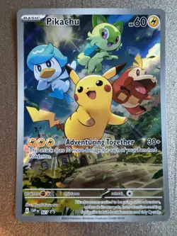 Pikachu 027 Sv: Scarlet & Violet Promo Cards Holo (sleeve included) - Image 1