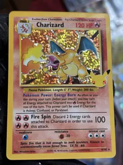 Pokemon Charizard Holo Box Topper 4/102 1996 English TCG Card Stock Fire - Image 3