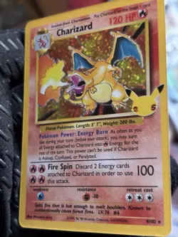 Pokemon Charizard Holo Box Topper 4/102 1996 English TCG Card Stock Fire - Image 5