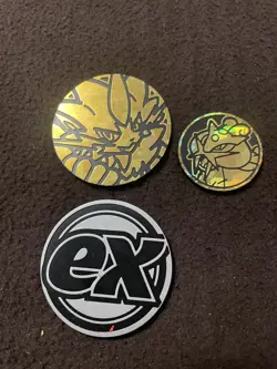 Custom Gold Iron Man & Scizor GX" Pokemon card & 3 counters - Image 3