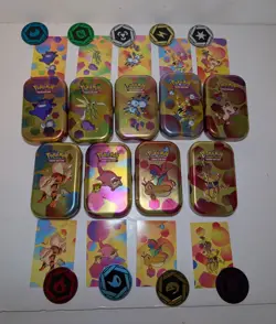 Pokemon 151 Mini Tin Set Of 9 With Coin And Art Card No Packs - Image 1