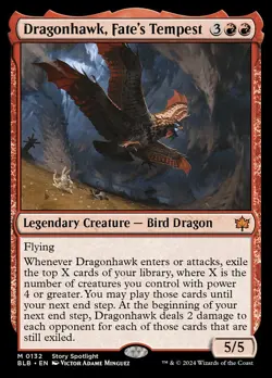 MTG Magic the Gathering Dragonhawk, Fate's Tempest (132/427) Bloomburrow NM - Image 1