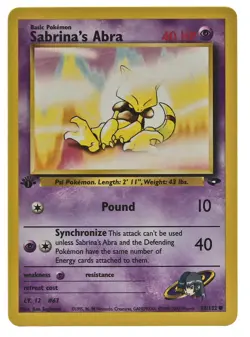 Sabrina's Abra 93/132 1st Edition Common Gym Challenge NM+ With Tracking 4a - Image 3
