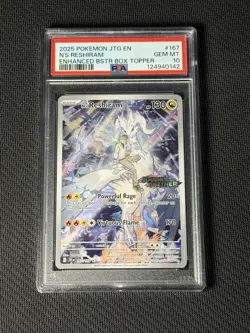 N's Reshiram 167/159 Journey Together Stamped Box Topper PSA 10 - Image 1