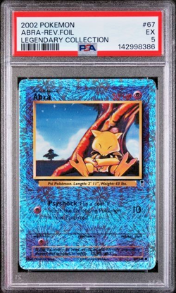 PSA 5 2002 Pokemon Legendary Collection Abra 67/110 Reverse Holo Foil WOTC - Image 1
