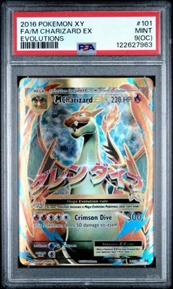 Pokemon TCG XY Evolutions 2016 Charizard EX #101/108 FA/M PSA Graded Mint 9 - Image 1