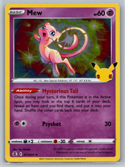 Mew Pokemon TCG Celebrations Holo Rare 011/025 - LP - Image 1