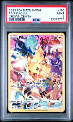 2023 POKEMON SWORD AND SHIELD CROWN ZENITH FA/PIKACHU #160 PSA MINT 9 - Image 1