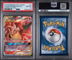 2019 POKEMON SUN & MOON COSMIC ECLIPSE #22 CHARIZARD & BRAIXEN GX PSA 10 - Image 3