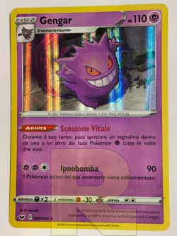 Gengar ® Scudo e Spada 085/202 ® Rara Holo Foil ® Pokemon ® Italiano ® Good+ - Image 1
