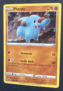 HD SWIRL 🌀 Phanpy SWSH117 Cosmos Holo Rare Sword & Shield Pokemon TCG LP - Image 3