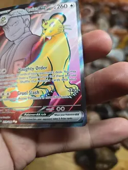 Pokemon TCG Team Rockets Persian EX Full Art 219/182 Destined Rivals Ultra Rare - Image 3