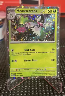 Pokemon 2023 Meowscarada (SPARKLE) 015/198 NM Rare Scarlet & Violet - Image 1