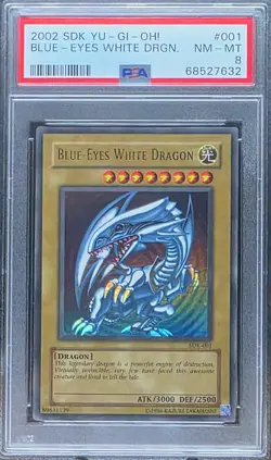Yugioh Blue-Eyes White Dragon SDK-001 Unlimited PSA 8 - Image 1