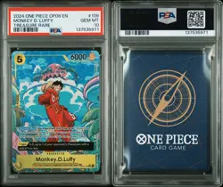 2024 One Piece OP08-Two Legends Monkey D. Luffy #109 Treasure Rare PSA 10 - Image 3