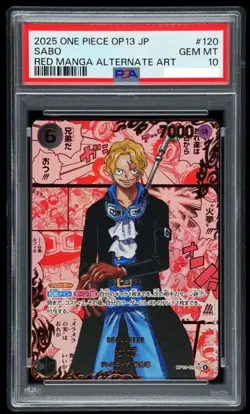 PSA 10 Sabo OP13-120 Manga Alt Art Red Carrying on His Will ONE PIECE JP #4 - Image 1