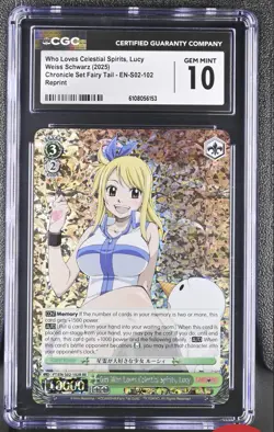 Weiss Schwarz Girl Who Loves Celestial Spirits Lucy Heartfilia S02-102 RE CGC 10 - Image 1