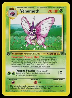 Pokemon Card - Venomoth Jungle 29/64 Rare 1st Edition - Image 1