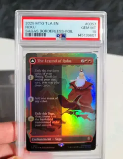 MTG Avatar PSA 10 GEM MINT Foil The Legend of Roku 2025 Borderless Card #0357 - Image 2
