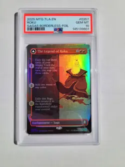 MTG Avatar PSA 10 GEM MINT Foil The Legend of Roku 2025 Borderless Card #0357 - Image 3