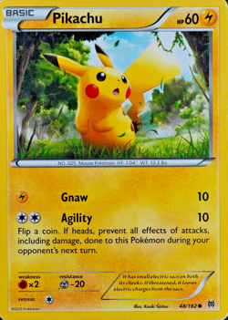 Pokemon Card Pikachu 48/162 Nintendo 2015 HP60 Basic English F5276 - Image 1