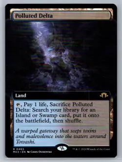 MTG Modern Horizons 3 Extended Art #465 Polluted Delta Rare Land - Image 1