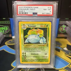 2000 Pokemon Base Set 2 18/130 Venusaur Holo PSA 8 Near Mint - Image 1