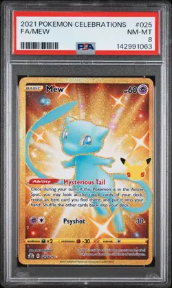 2021 Pokemon Celebrations Mew 025 Full Art PSA 8 - Image 1