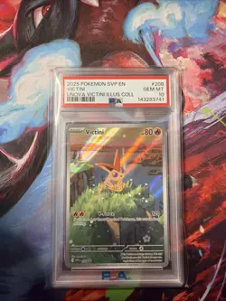 2025 Pokemon SVP EN Victini Black Star Promo 208 PSA GEM MT 10 - Image 1