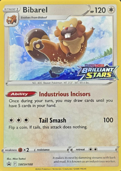 Pokemon TCG Bibarel SWSH188 Stamped Black Star Promo NM - Image 1