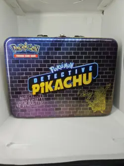 Pokemon TCG Detective Pikachu Collectors Chest Tin EMPTY Lunch Box Only - Image 1