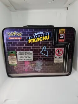 Pokemon TCG Detective Pikachu Collectors Chest Tin EMPTY Lunch Box Only - Image 2