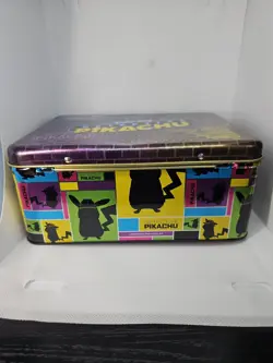 Pokemon TCG Detective Pikachu Collectors Chest Tin EMPTY Lunch Box Only - Image 5