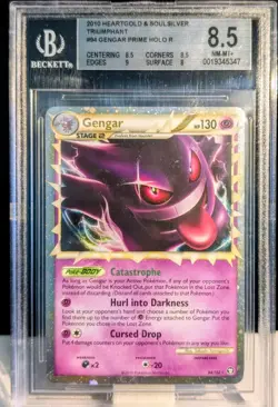 2010 POKEMON HEARTGOLD & SOULSILVER TRIUMPHANT #94 GENGAR-HOLO BGS 8.5 - Image 1