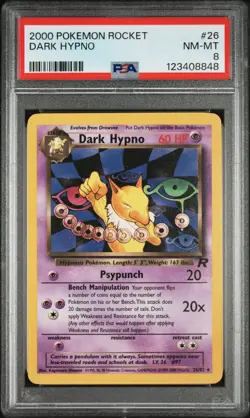2000 POKEMON ROCKET #26 DARK HYPNO PSA 8 - Image 1