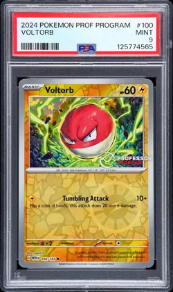 2024 POKEMON PROFESSOR PROGRAM PROMOS #100 VOLTORB PSA 9 - Image 1