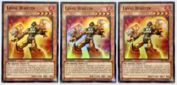 3 x HA06-EN036 Laval Blaster - Super Rare 1st Edition Near Mint YuGiOh Cards - Image 1