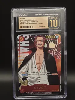 2022 One Piece TCG OP01-120 Shanks Alt Art CGC 10 PRISTINE Japanese - Image 1