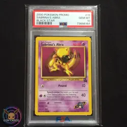 Sabrina's Abra #19 (PSA 10 GEM MINT) Black Star PROMO Pokemon Cards - Image 1
