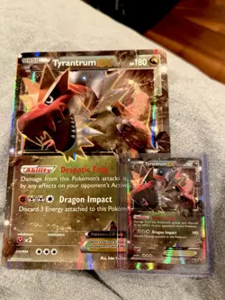 POKEMON 2015 TYRANTRUM EX XY70 BLACK STAR PROMO STANDARD + OVERSIZED CARD DUO - Image 1