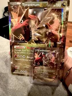 POKEMON 2015 TYRANTRUM EX XY70 BLACK STAR PROMO STANDARD + OVERSIZED CARD DUO - Image 2