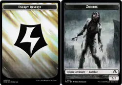 Zombie / Energy Reserve Double-Sided Token [Modern Horizons 3] MTG - Image 1