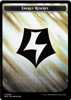 Zombie / Energy Reserve Double-Sided Token [Modern Horizons 3] MTG - Image 2