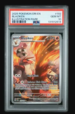2025 POKEMON DRI EN-DESTINED RIVALS #192 BLAZIKEN ILLUSTRATION RARE PSA 10 GM - Image 1