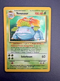 Pokemon TCG Venusaur 15/102 Holo Rare Card Base Set - Image 1