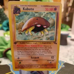 Pokemon TCG Kabuto king Fossil 1st Edition Common Card 50/62 HP Sugimori - Image 1