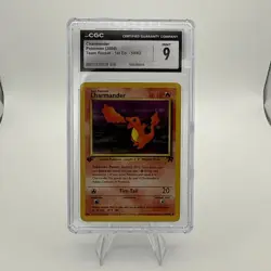 2000 Pokemon Charmander 050/082 Team Rocket 1st Edition CGC 9 - Image 1