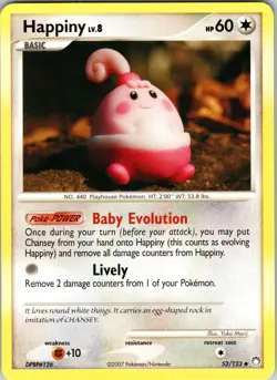 Happiny 52/123 Mysterious Treasures Pokemon TCG LP/MP Normal - Image 1